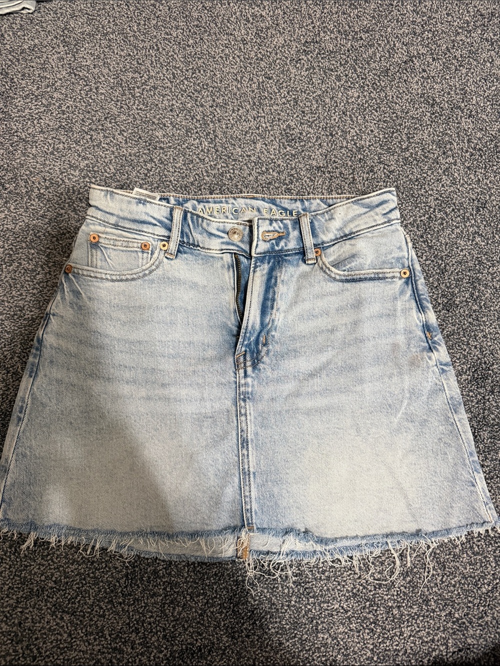 American Eagle Outfitters Light Wash Denim A-Line Mini Skirt